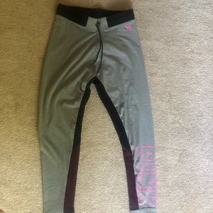 Like new … Victoria secret yoga pant leggings gray with pink details